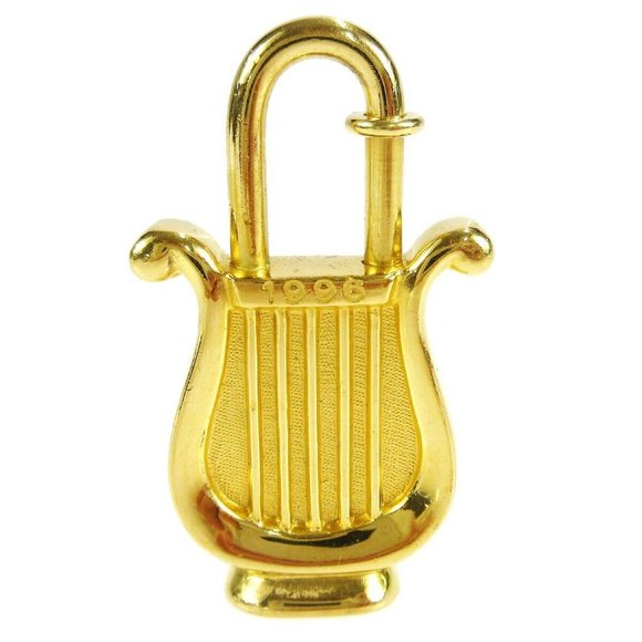 Authenticity Guaranteed HERMES Harp Motif 1996 Limited Cadena Padlock Bag Charm - Picture 3 of 5